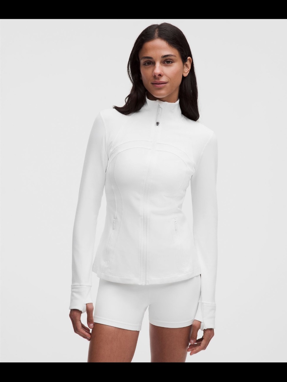 lululemon difine jacket , athletica White Fitted Zip-Up Training Jacket